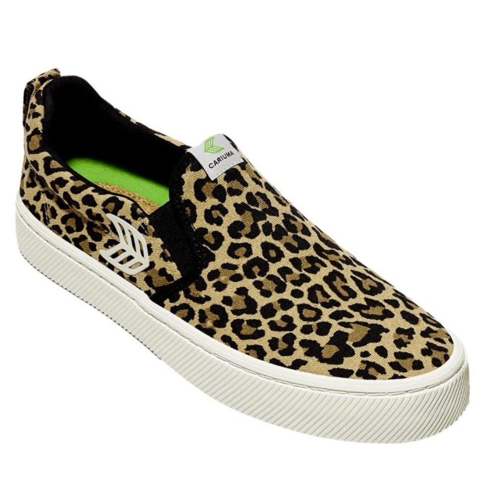 Cariuma Leopard Print Animal Print Canvas Sneakers Slides Shoes.  Size Women's 6